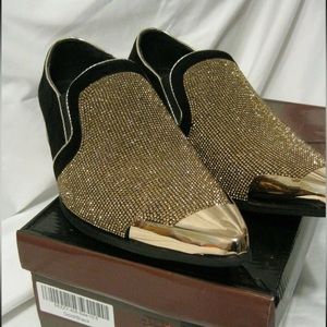 Bolzano Dezzy shoes, Gold and Black, size 10.5